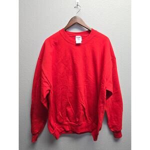 Vintage Blank Red Crewneck 90s Jerzees Plain Sweatshirt Minimalist Sweater DS L
